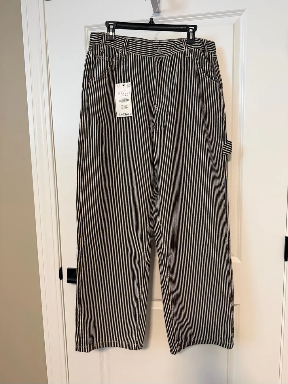 NWT Zara striped baggy carpenter trouser | Size: 32